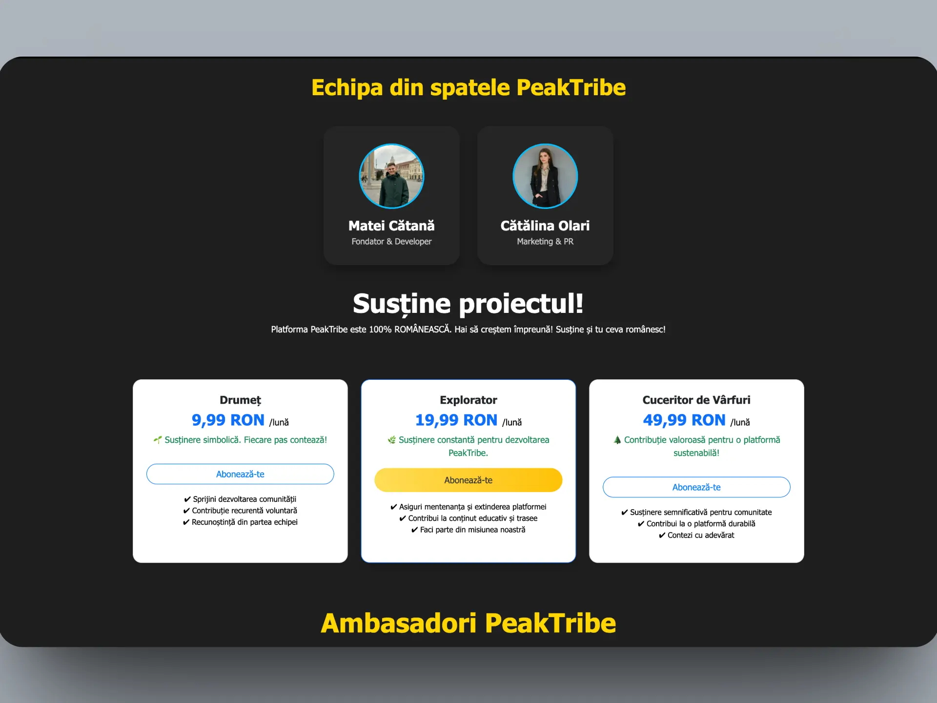 Platformă Turism Montan